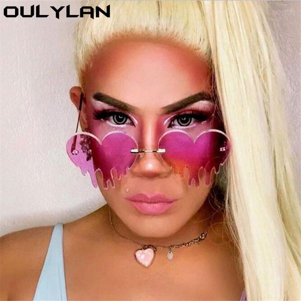 sunglasses oulylan heart-shaped rimless women men vintage colorful sun glasses ladies stylish dripping eyeglasses uv400 goggles, White;black
sunglasses oulylan heart-shaped rimless women men vintage colorful sun glasses ladies stylish dripping eyeglasses uv400 goggles, White;black