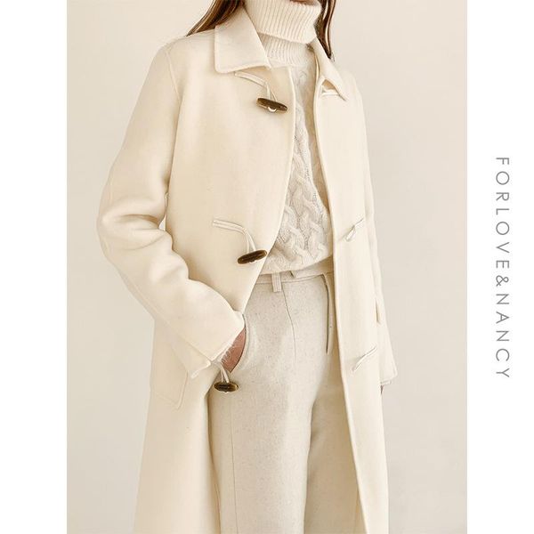 women's wool & blends fn double-sided cashmere coat female long 2021 88485 winter horn high-end cloth, Black
women's wool & blends fn double-sided cashmere coat female long 2021 88485 winter horn high-end cloth, Black