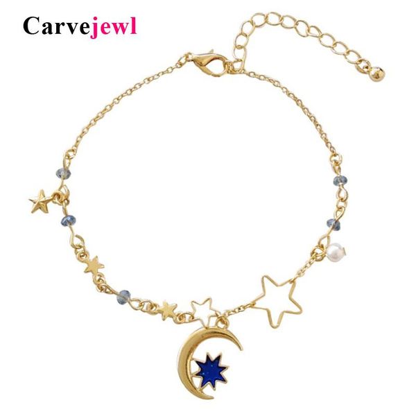 charm bracelets carvejewl simple korean moon star bracelet hand painted blue enamel glaze for women girl student bangle jewelry, Golden;silver
charm bracelets carvejewl simple korean moon star bracelet hand painted blue enamel glaze for women girl student bangle jewelry, Golden;silver