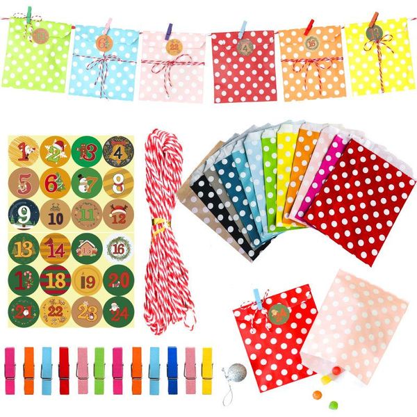 gift wrap 24set creative christmas kraft paper bags color wave dot stripe candy packaging include clip sticker co
gift wrap 24set creative christmas kraft paper bags color wave dot stripe candy packaging include clip sticker co