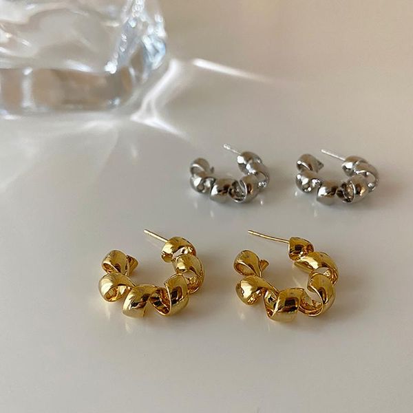 hoop & huggie ghidbk unique small twist gold silver color c shaped earring for women party chic spiral semi circle geometric gift, Golden;silver
hoop & huggie ghidbk unique small twist gold silver color c shaped earring for women party chic spiral semi circle geometric gift, Golden;silver