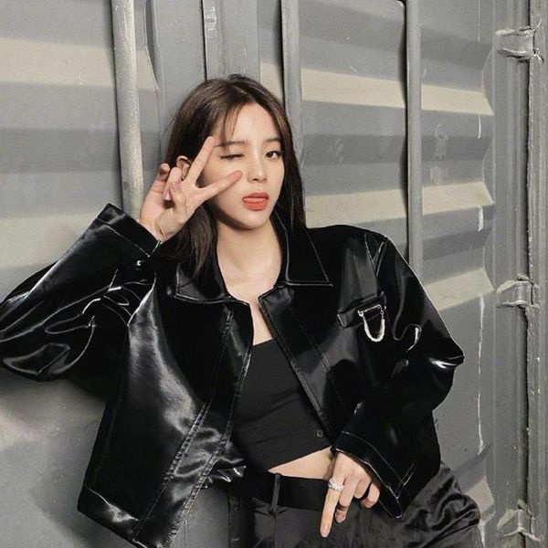 women's jackets ouyang nana star same loose pu leather short high waist jacket dark cool fried street, Black;brown
women's jackets ouyang nana star same loose pu leather short high waist jacket dark cool fried street, Black;brown