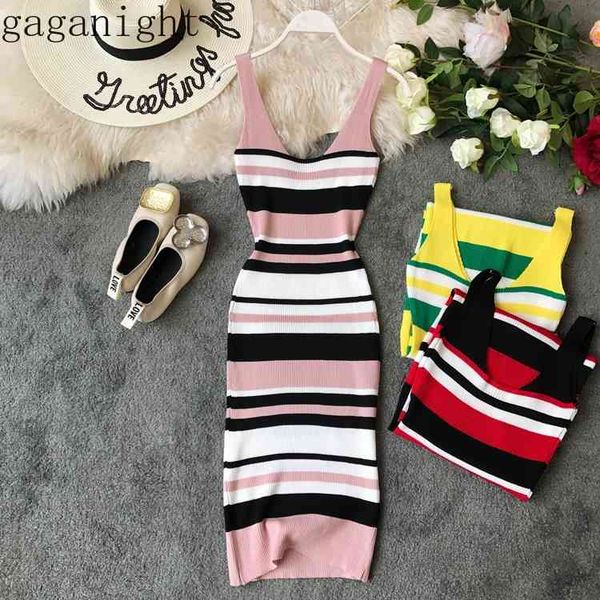 gaganight deep v neck knitted women dress colorful striped sleeveless tank bodycon dresses female elastic elegant party dress 210519, Black;gray
gaganight deep v neck knitted women dress colorful striped sleeveless tank bodycon dresses female elastic elegant party dress 210519, Black;gray