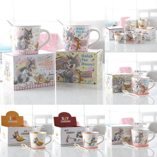 mugs cartoon tom cat cute cup jerry mouse ceramic mug water milk with spoon for student children
mugs cartoon tom cat cute cup jerry mouse ceramic mug water milk with spoon for student children