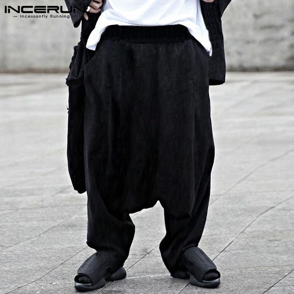 men's pants 2021 incerun stylish linen cotton low crotch loose solid color no belt breathable leisure trousers s-5xl, Black
men's pants 2021 incerun stylish linen cotton low crotch loose solid color no belt breathable leisure trousers s-5xl, Black
