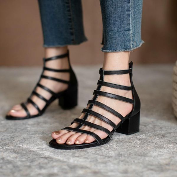 back zipper women sandals metal leather summer shoes woman 2021 fashion party basic thick high heels, Black
back zipper women sandals metal leather summer shoes woman 2021 fashion party basic thick high heels, Black