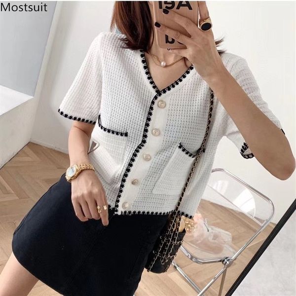 summer women elegant knitted cardigan single breasted v-neck casual sweater korean cardigans 210514, White
summer women elegant knitted cardigan single breasted v-neck casual sweater korean cardigans 210514, White