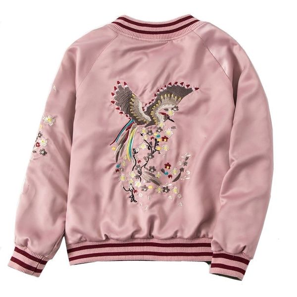 women's jackets fashion two sided wear phoenix embroidery baseball spring autumn satin outwear loose bomber g015 vgkq, Black;brown
women's jackets fashion two sided wear phoenix embroidery baseball spring autumn satin outwear loose bomber g015 vgkq, Black;brown