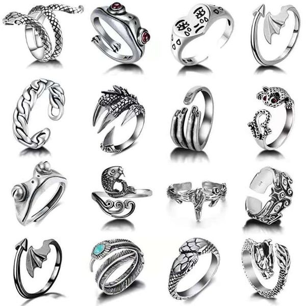 cluster rings 16pcs animal snake frog silver color metal punk open adjustable exaggerated finger ring for women men party jewelry gift, Golden;silver
cluster rings 16pcs animal snake frog silver color metal punk open adjustable exaggerated finger ring for women men party jewelry gift, Golden;silver