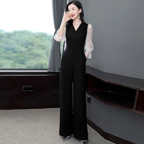 women's jumpsuits & rompers women 2021 spring autumn fashion elegant v neck jumpsuit female long sleeve overalls ladies wide leg romper, Black;white
women's jumpsuits & rompers women 2021 spring autumn fashion elegant v neck jumpsuit female long sleeve overalls ladies wide leg romper, Black;white
