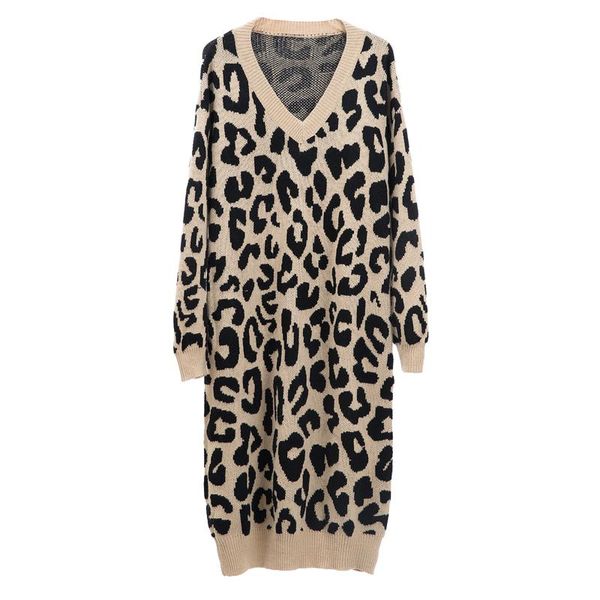 casual dresses large size ladies' knitted sweater loose leopard long women v neck outfit vestido leisure sale, Black;gray
casual dresses large size ladies' knitted sweater loose leopard long women v neck outfit vestido leisure sale, Black;gray
