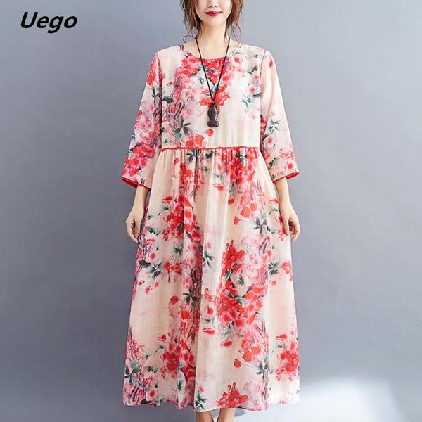 casual dresses uego arrival spring dress print floral vintage cotton linen women autumn office lady ol work, Black;gray
casual dresses uego arrival spring dress print floral vintage cotton linen women autumn office lady ol work, Black;gray