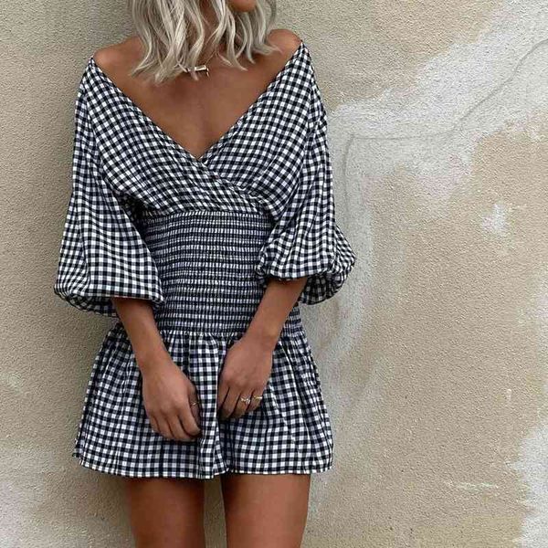 plaid mini dress women tunic high waist ladies elegant big v neck short lantern sleeve green dresses womens fashion vestido 210514, Black;gray
plaid mini dress women tunic high waist ladies elegant big v neck short lantern sleeve green dresses womens fashion vestido 210514, Black;gray