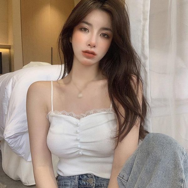 women's tanks & camis women vest summer slim short exposed navel knitted tank, White 
women's tanks & camis women vest summer slim short exposed navel knitted tank, White