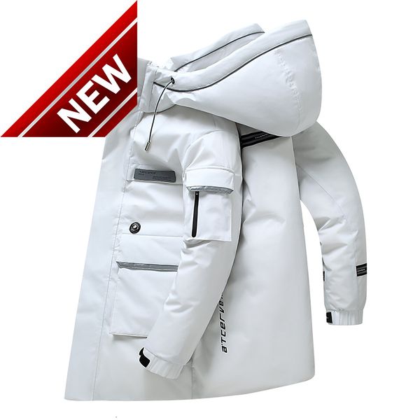 2021 hooded down jacket men's warm fashion trend all-match 80% white detachable hat cotton-padded waterproof, Black 
2021 hooded down jacket men's warm fashion trend all-match 80% white detachable hat cotton-padded waterproof, Black