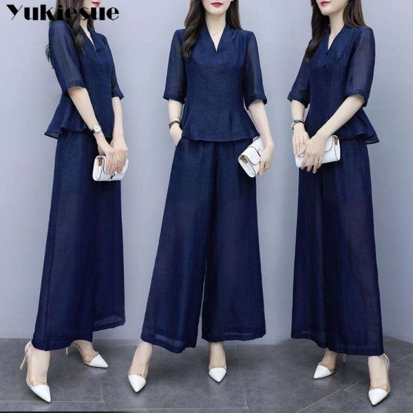 summer 2 two piece short sleeve blouse wide leg pants set women clothes ensemble femme sets womens club outfits for women 210519, White
summer 2 two piece short sleeve blouse wide leg pants set women clothes ensemble femme sets womens club outfits for women 210519, White