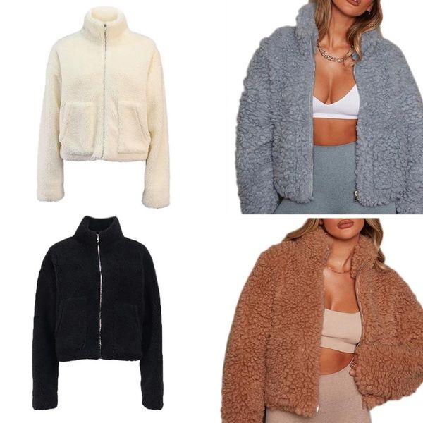 women's jackets u2jf women winter long sleeve faux fur jacket stand collar fuzzy plush warm zip up oversized coat short outwear with po, Black;brown
women's jackets u2jf women winter long sleeve faux fur jacket stand collar fuzzy plush warm zip up oversized coat short outwear with po, Black;brown