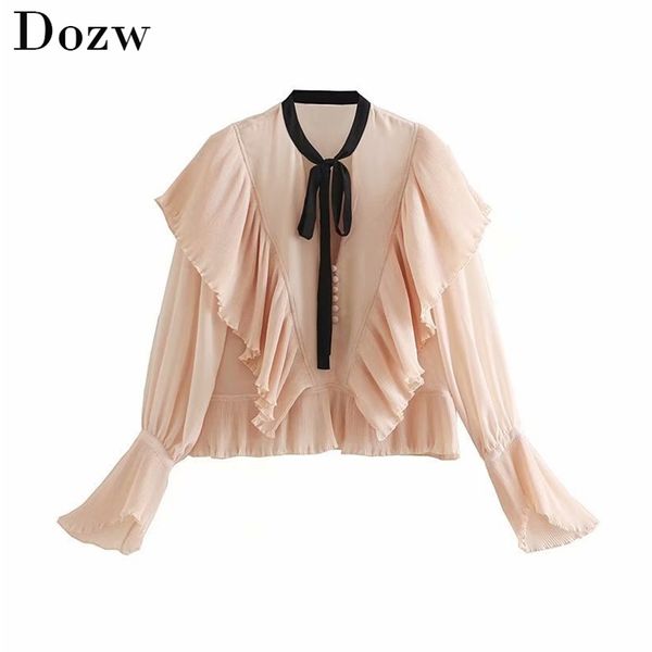 fashion women stylish bow neck pink blouse flare long sleeve buttons chic shirt ruffles hollow out ladies pleated tunic 210515, White
fashion women stylish bow neck pink blouse flare long sleeve buttons chic shirt ruffles hollow out ladies pleated tunic 210515, White