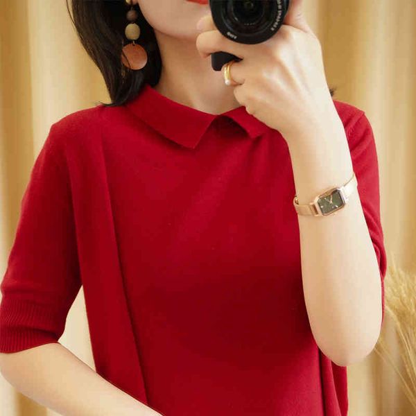 t shirts 2021 summer 100% cotton women's solid color thin t-shirts casual tee spring turn-down collar short sleeve female sweater, White
t shirts 2021 summer 100% cotton women's solid color thin t-shirts casual tee spring turn-down collar short sleeve female sweater, White