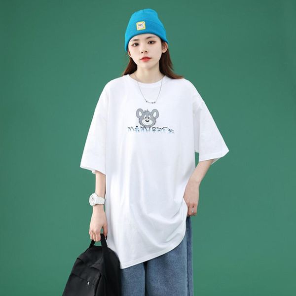 women's t-shirt 2021 fashion summer appliques ladies letter print o-neck female cotton loose casual women tee, White
women's t-shirt 2021 fashion summer appliques ladies letter print o-neck female cotton loose casual women tee, White
