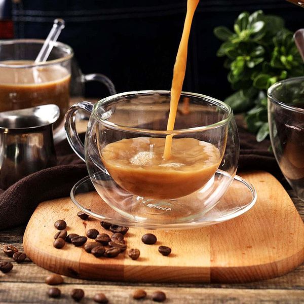 mugs 260ml european coffee double glass cup with saucer and handle cups cafe friend gift
mugs 260ml european coffee double glass cup with saucer and handle cups cafe friend gift