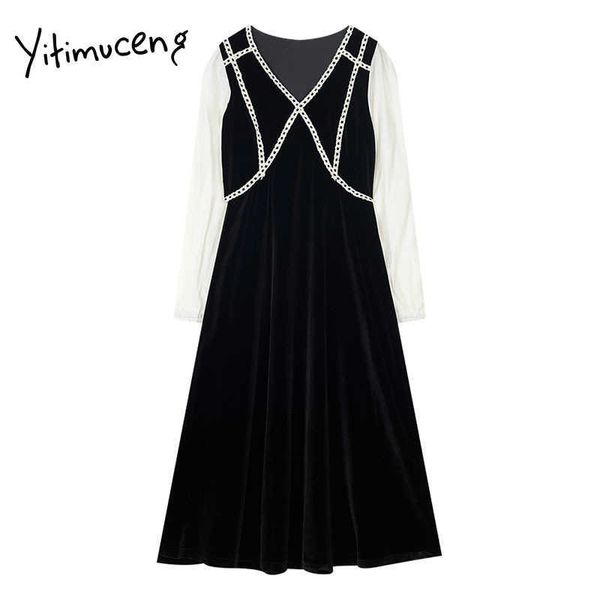 yitimuceng dresses for women black spring french fashion clothing vintage long sleeve a-line puff sleeve clothing strap 210601, Black;gray
yitimuceng dresses for women black spring french fashion clothing vintage long sleeve a-line puff sleeve clothing strap 210601, Black;gray