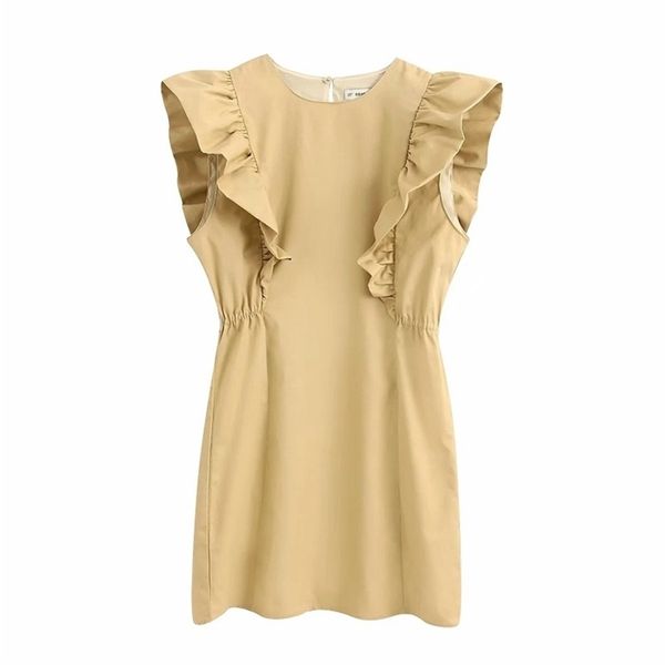 women elegant fashion ruffled mini dress vintage o neck sleeveless dresses casual female chic vestidos 210531, Black;gray
women elegant fashion ruffled mini dress vintage o neck sleeveless dresses casual female chic vestidos 210531, Black;gray