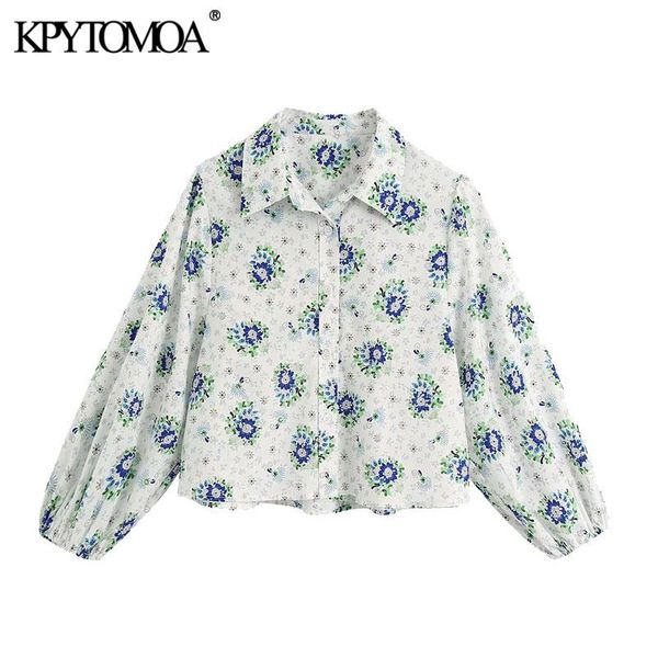women's blouses & shirts kpytomoa women 2021 fashion floral print cropped vintage lantern sleeve button-up female blusas chic, White
women's blouses & shirts kpytomoa women 2021 fashion floral print cropped vintage lantern sleeve button-up female blusas chic, White