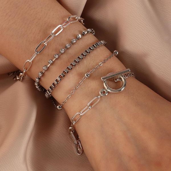 bangle 5pcs/set punk gold crystal thick chain bracelet female bohemian geometric ot buckle set jewelry girl party gift, Black
bangle 5pcs/set punk gold crystal thick chain bracelet female bohemian geometric ot buckle set jewelry girl party gift, Black