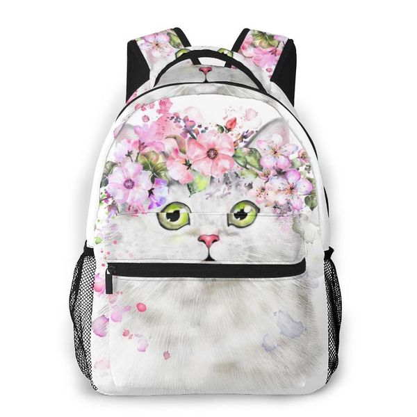 backpack travel pack cute watercolor cat with flower wreath sports bag outdoor climbing
backpack travel pack cute watercolor cat with flower wreath sports bag outdoor climbing