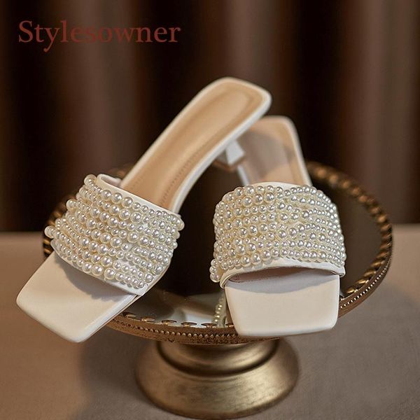 pearl square toe open white sandals mid-heel fairy style and slippers 2021 summer stiletto plus size women's shoes, Black
pearl square toe open white sandals mid-heel fairy style and slippers 2021 summer stiletto plus size women's shoes, Black
