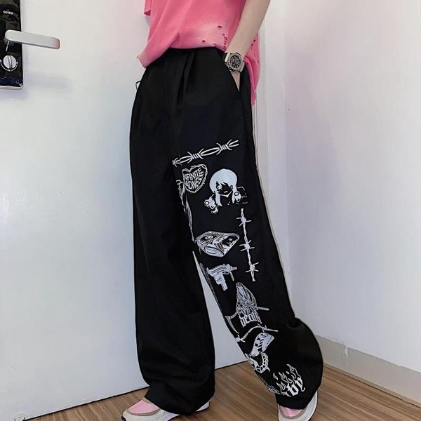women's pants & capris high street straight tube loose men's and fashion retro casual vertical sense cartoon printed trouser neutr, Black;white
women's pants & capris high street straight tube loose men's and fashion retro casual vertical sense cartoon printed trouser neutr, Black;white