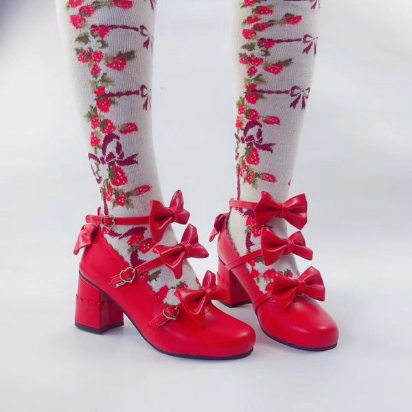 dress shoes beautiful bright red bows crossed straps matte lolita classic high heel pumps, Black
dress shoes beautiful bright red bows crossed straps matte lolita classic high heel pumps, Black