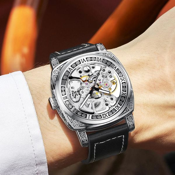 wristwatches kimsdun automatic mechanical hardlex mirror man's fashion vintage carved waterproof watches men luminous, Slivery;brown
wristwatches kimsdun automatic mechanical hardlex mirror man's fashion vintage carved waterproof watches men luminous, Slivery;brown