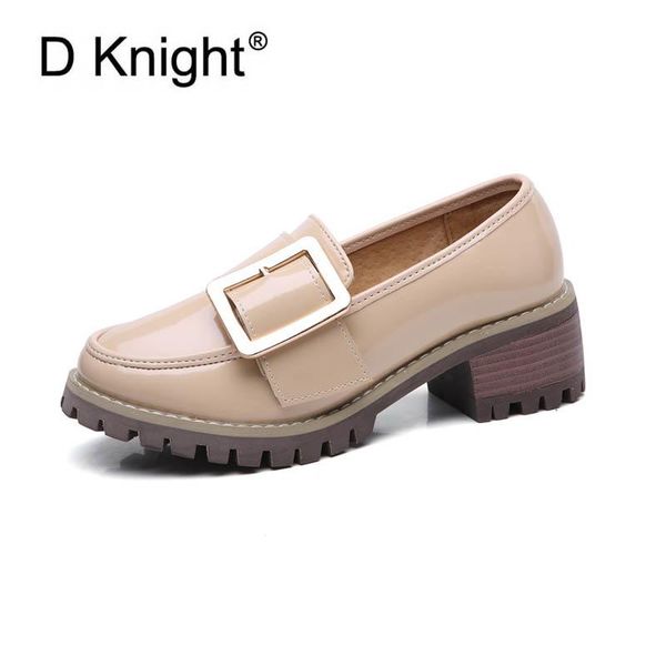 dress shoes fashion big metal buckle decoration women casual high heels genuine patent leather slip-on pumps ladies loafers, Black
dress shoes fashion big metal buckle decoration women casual high heels genuine patent leather slip-on pumps ladies loafers, Black