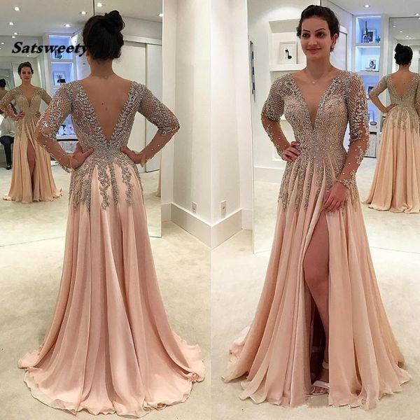party dresses gorgeous crystals backless evening deep v neck beaded prom gowns floor length a line chiffon split side formal dress, White;black
party dresses gorgeous crystals backless evening deep v neck beaded prom gowns floor length a line chiffon split side formal dress, White;black