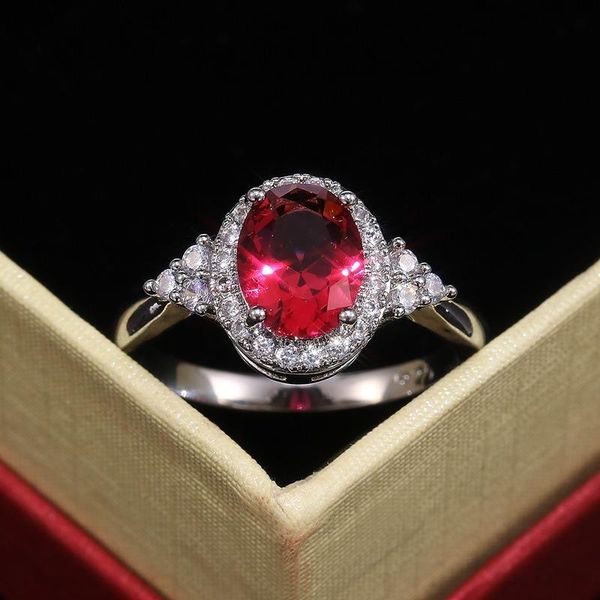 wedding rings the recommended classic temperament red gem ring inlaid zircon fashion ladies engagement gift, Slivery;golden
wedding rings the recommended classic temperament red gem ring inlaid zircon fashion ladies engagement gift, Slivery;golden