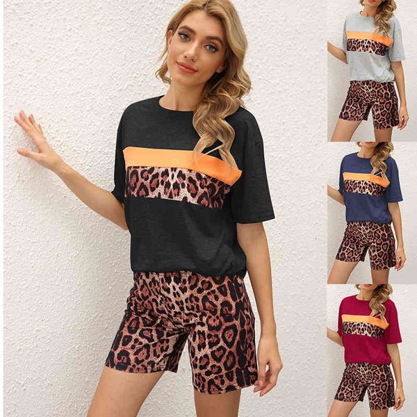 women's tracksuits summer fashion clothing women two piece set leopard print short sleeve t-shirt and shorts casual sweat suit, Gray
women's tracksuits summer fashion clothing women two piece set leopard print short sleeve t-shirt and shorts casual sweat suit, Gray