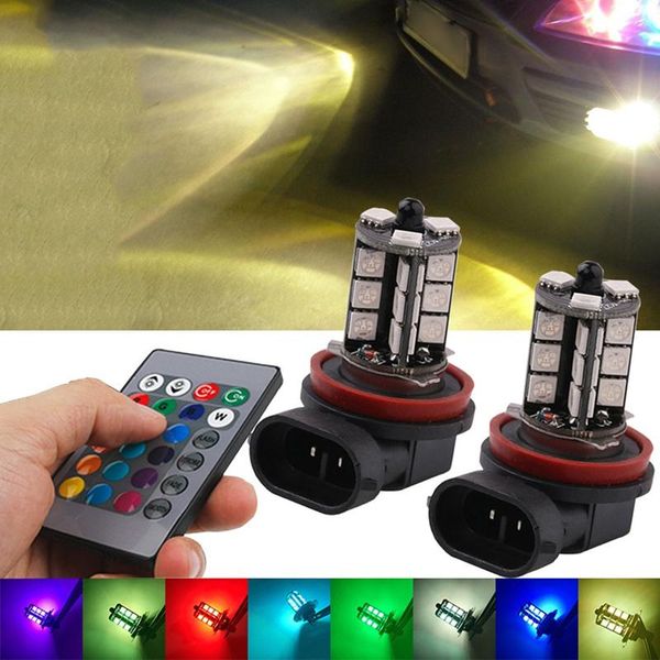 car headlights 2pcs h8 h9 h11 27smd headlight bulbs led rgb driving fog light+remote control 3400lm day-time running lights
car headlights 2pcs h8 h9 h11 27smd headlight bulbs led rgb driving fog light+remote control 3400lm day-time running lights