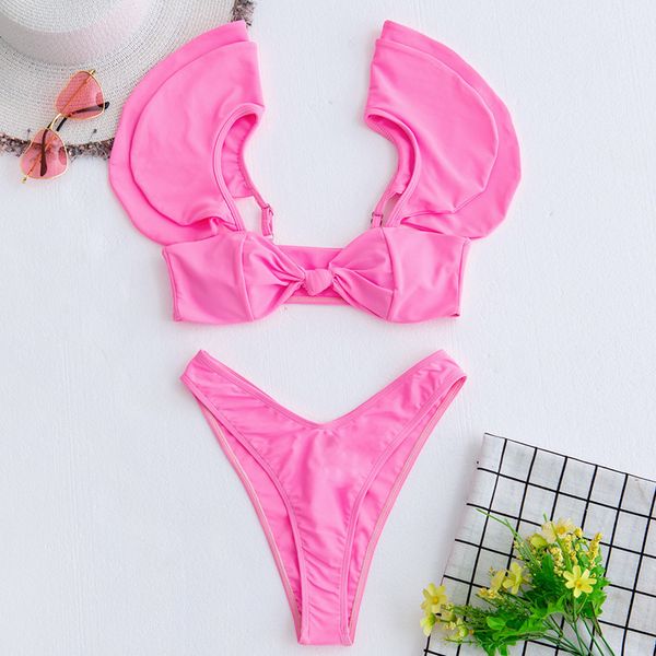 2021 pink ruffled women swimsuit female thong swimwear two pieces bikini set knotted bather bathing suit swim ladyb
2021 pink ruffled women swimsuit female thong swimwear two pieces bikini set knotted bather bathing suit swim ladyb