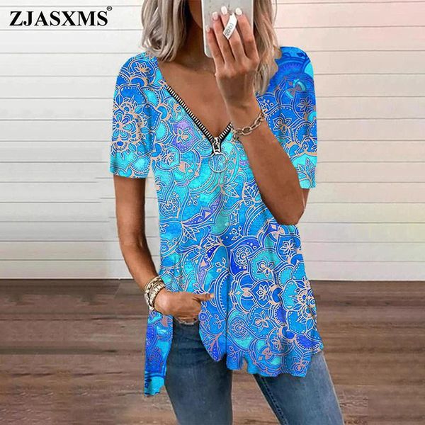 women's blouses & shirts vintage pattern printed women and 2021 spring zip v neck loose summer short sleeve elegant office lady blusa, White
women's blouses & shirts vintage pattern printed women and 2021 spring zip v neck loose summer short sleeve elegant office lady blusa, White