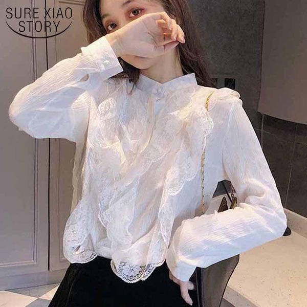all-match bottoming chiffon shirt autumn chic lace stitching lady stripe cardigan stand collar women elegant blouse blusas 12046 women', White
all-match bottoming chiffon shirt autumn chic lace stitching lady stripe cardigan stand collar women elegant blouse blusas 12046 women', White