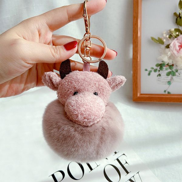 2021 cute zodiac ox key chain plush cartoon rex rabbit hair couple car bag pendant, Silver
2021 cute zodiac ox key chain plush cartoon rex rabbit hair couple car bag pendant, Silver