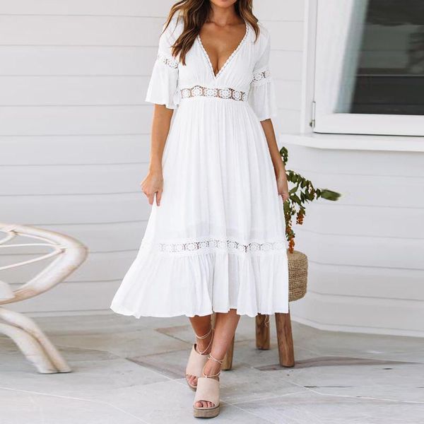 casual dresses summer elegant ssxy hollow long dress women solid empire waist deep v-neck lace wedding bridal banquet party, Black;gray
casual dresses summer elegant ssxy hollow long dress women solid empire waist deep v-neck lace wedding bridal banquet party, Black;gray