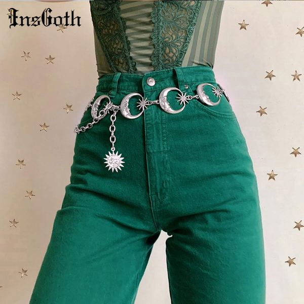 insgoth harajuku punk moon metal belts women vintage high waist chain waist belts gothic moon sun sliver pendant belts female, Silver
insgoth harajuku punk moon metal belts women vintage high waist chain waist belts gothic moon sun sliver pendant belts female, Silver