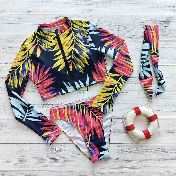 long sleeve bikinis women swimsuit green leaves print bathing suits beachwear brazilian bikini set biquini female 210716, White;black
long sleeve bikinis women swimsuit green leaves print bathing suits beachwear brazilian bikini set biquini female 210716, White;black