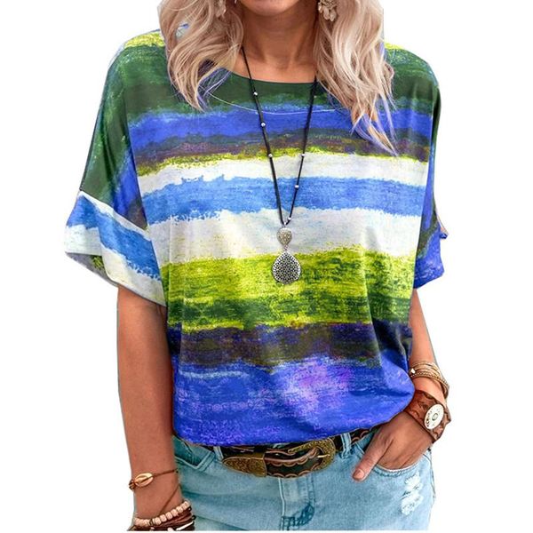 women's t-shirt 2021 summer casual rainbow gradient short sleeve loose pullovers women elegant round neck vintage stripe print streetwe, White
women's t-shirt 2021 summer casual rainbow gradient short sleeve loose pullovers women elegant round neck vintage stripe print streetwe, White