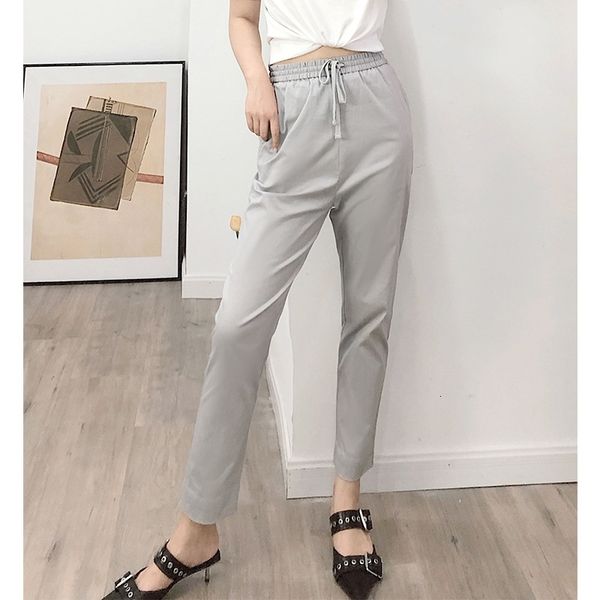 pants white black gray women trousers elastic waist female casual lace-up ankle-length pants with pockets, Black;white
pants white black gray women trousers elastic waist female casual lace-up ankle-length pants with pockets, Black;white