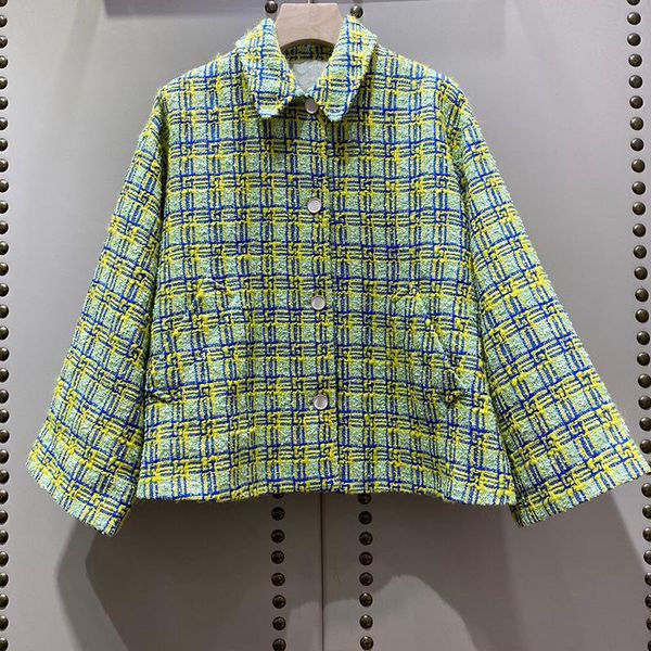 women's jackets 2021 -end position plaid green loose tweed jacket women turn-down collar long sleeve single breasted coat lad, Black;brown
women's jackets 2021 -end position plaid green loose tweed jacket women turn-down collar long sleeve single breasted coat lad, Black;brown