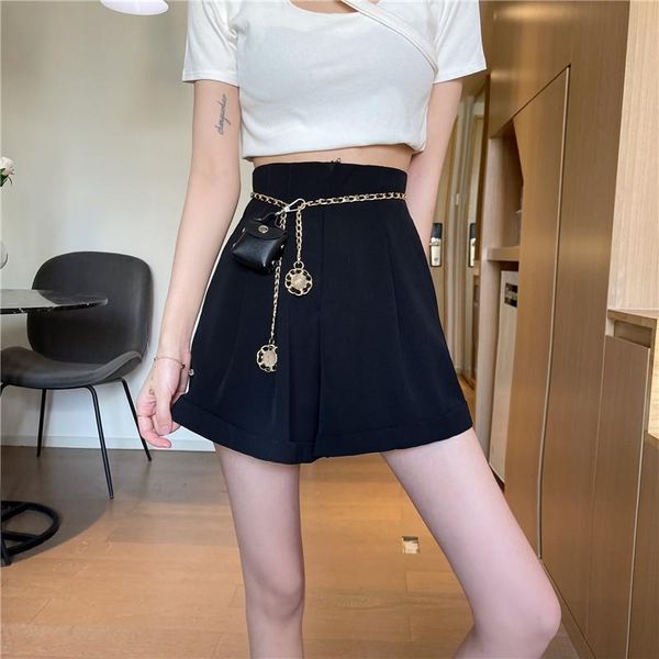 women's shorts ytx1671 summer thin section 2021 high waist loose drape a-line wide-leg black suit women, White;black
women's shorts ytx1671 summer thin section 2021 high waist loose drape a-line wide-leg black suit women, White;black